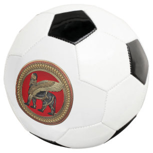[400] Assyrian Winged Lion: Gold & Black Lamassu Soccer Ball