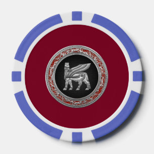 [400] Babylonian Winged Bull [Silver] [3D] Poker Chips