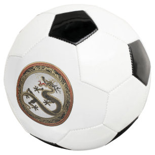 [400] Black and Gold Sacred Eastern Dragon Soccer Ball