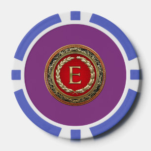 [400] “E” Gold Vintage Monogram Poker Chips