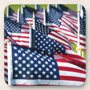 400 flags waving proudly in a field coaster