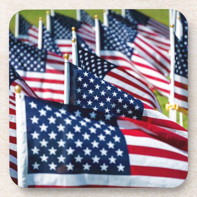 400 flags waving proudly in a field coaster (Front)