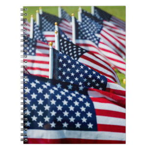 400 flags waving proudly in a field notebook