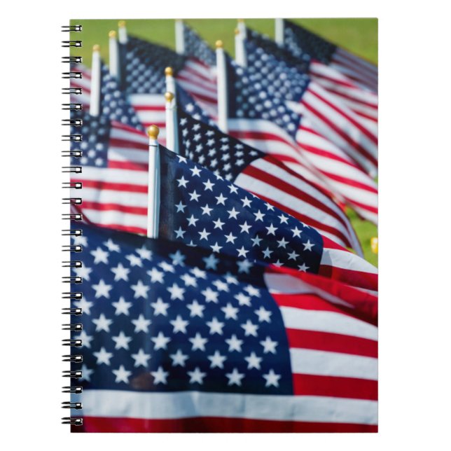 400 flags waving proudly in a field notebook (Front)