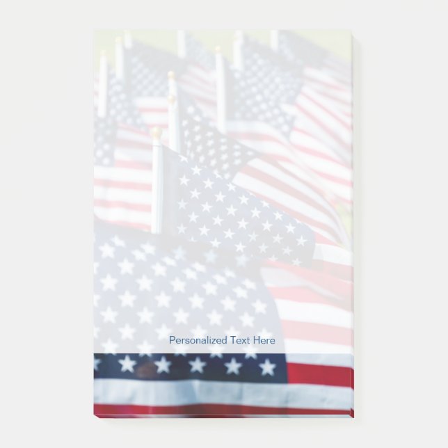 400 flags waving proudly in a field post-it notes (Front)
