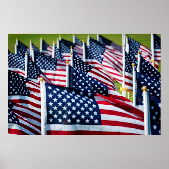 400 flags waving proudly in a field poster (Front)