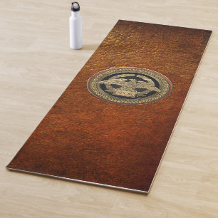 [400] Gold Roman Imperial Eagle on Gold Medallion Yoga Mat
