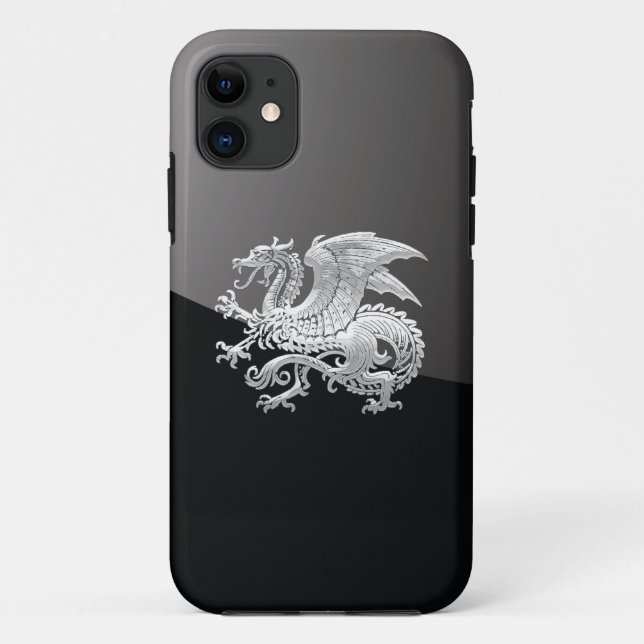 [400] Icelandic Dragon, Landvættir [Silver] Case-Mate iPhone Case (Back)