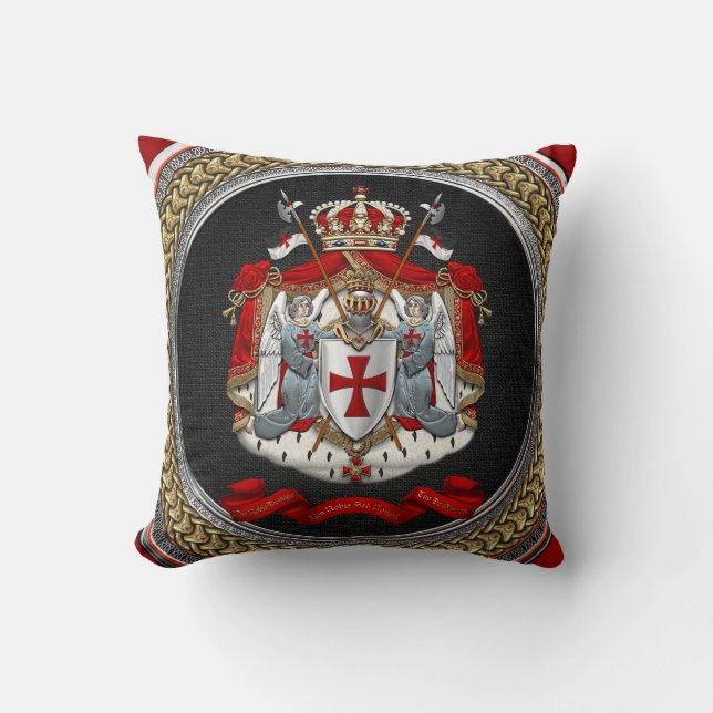 [400] Knights Templar Coat of Arms Cushion (Front)