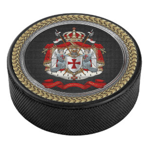 [400] Knights Templar Coat of Arms Hockey Puck