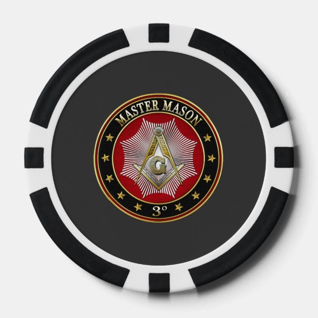 [400] Master Mason - 3rd Degree Square & Compasses Poker Chips (Front)