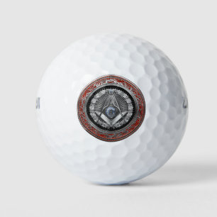 [400] Master Mason - Silver Square & Compasses Golf Balls