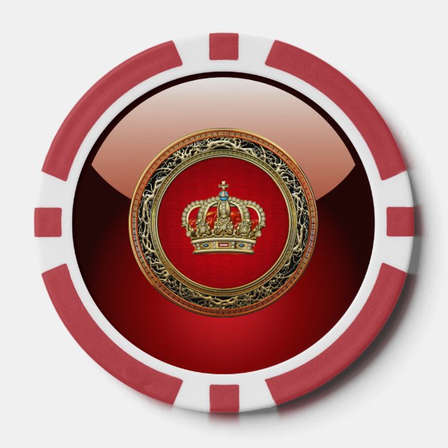 [400] Prince-Princess King-Queen Crown [Belg.Gold] Poker Chips (Front)