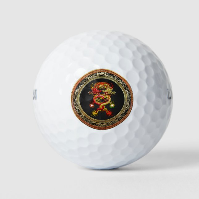 [400] Red and Yellow Dragons Golf Balls (Front)