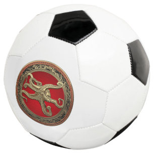 [400] Sacred Gold Octopus in Defensive Posture Soccer Ball
