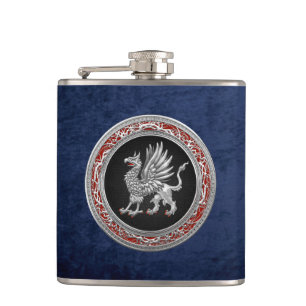 [400] Sacred Silver Griffin Hip Flask
