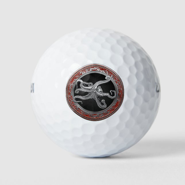[400] Sacred Silver Octopus in Defensive Posture Golf Balls (Front)