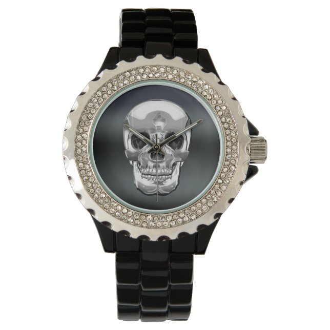 [400] Silver Human Skull Watch (Front)