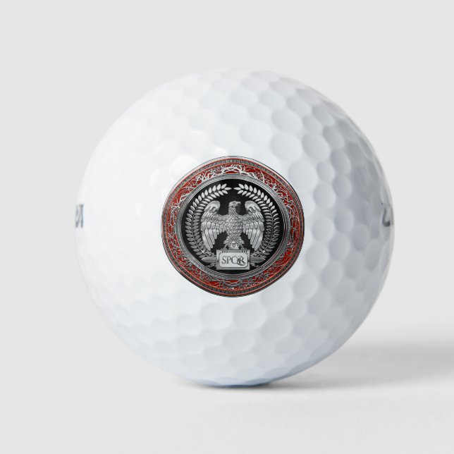 [400] Silver Roman Imperial Eagle Golf Balls (Front)