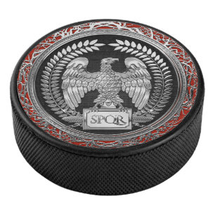 [400] Silver Roman Imperial Eagle Hockey Puck