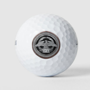 [400] Silver Roman Imperial Eagle over Medallion Golf Balls