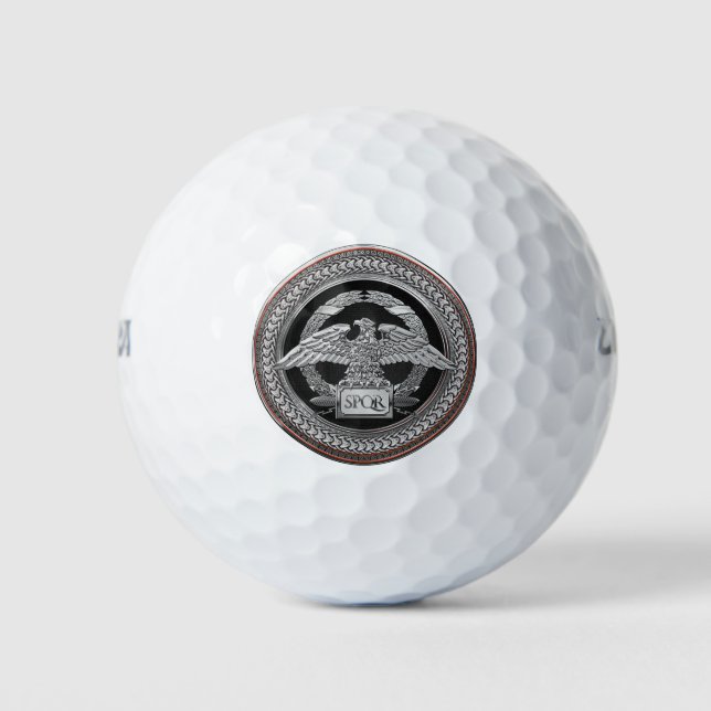 [400] Silver Roman Imperial Eagle over Medallion Golf Balls (Front)