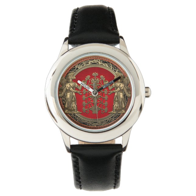[400] Two Gold Ninurtas with Tree of Life Watch (Front)