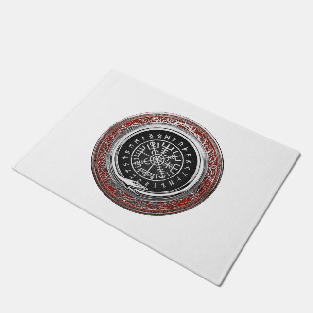 [400] Vegvisir - Viking Silver Magic Runic Compass Doormat (Angled)