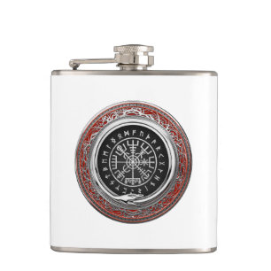 [400] Vegvisir - Viking Silver Magic Runic Compass Hip Flask