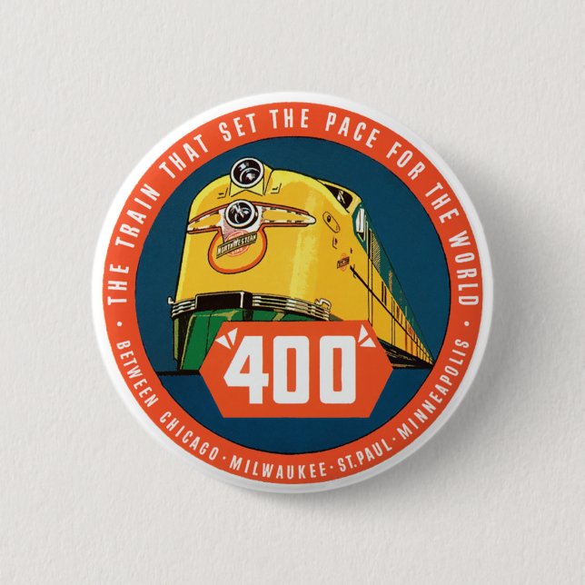 400Train 6 Cm Round Badge (Front)