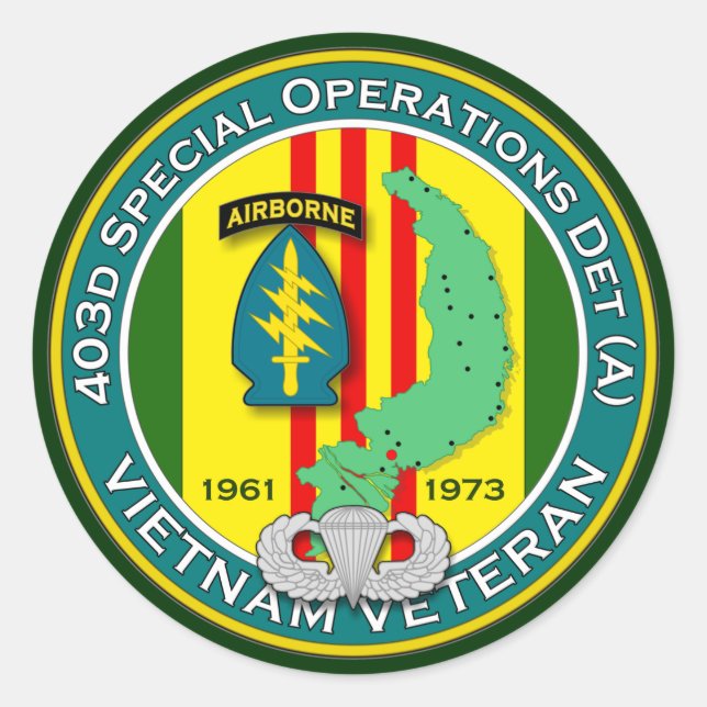 403d SOD-A - ASA Vietnam Classic Round Sticker (Front)