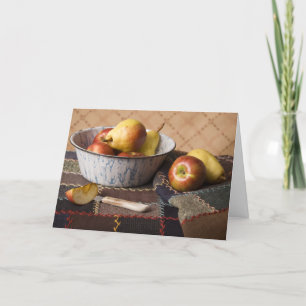 4044 Bowl of Fruit on Quilt Birthday Card