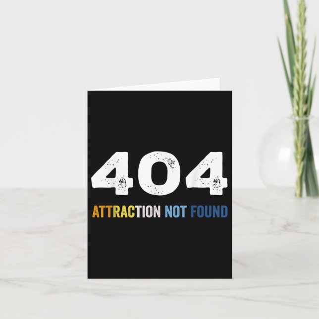404 Attraction Not Found Funny Aroace Error Messag Card (Front)