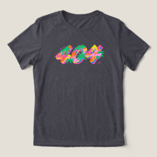 404 Coded Drip Typography PNG Colourful Melting Tri-Blend Shirt