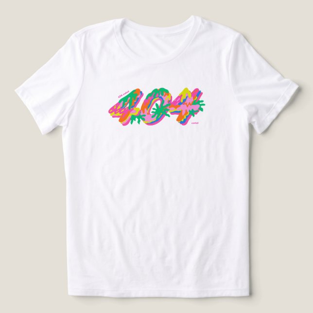 404 Coded Drip Typography PNG | Colourful Melting  Tri-Blend Shirt (Design Front)