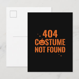 404 Costume Not Found Halloween Invitation Postcard