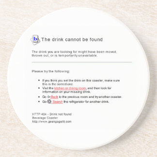 404 Drink Not Found Coaster