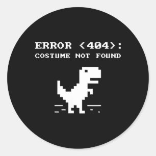 404 Error Costume Not Found Shirt Funny Halloween Classic Round Sticker