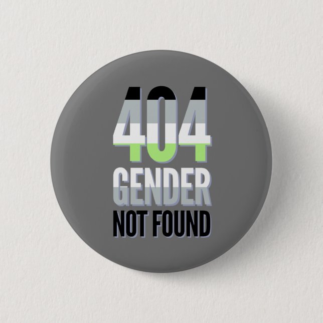404 Gender Not Found Agender Pride Button (Front)