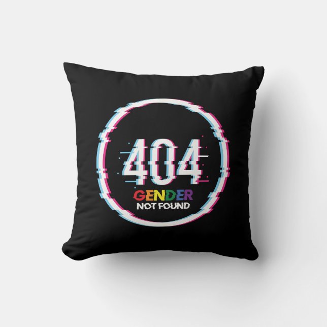 404 Gender Not Found | Funny LGBTQ | Pride Cushion (Front)