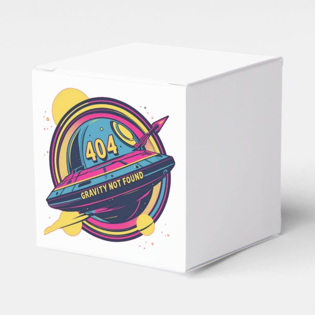 404 Gravity Not Found – Retro Space Pop Art Favour Box (Front Side)