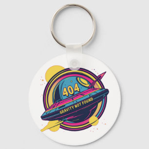 404 Gravity Not Found – Retro Space Pop Art Key Ring