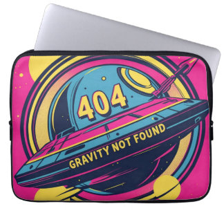 404 Gravity Not Found – Retro Space Pop Art Laptop Sleeve