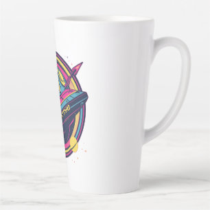 404 Gravity Not Found – Retro Space Pop Art Latte Mug