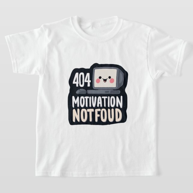 404 Motivation Not Found – Cute Lazy Day T-Shirt (Laydown)