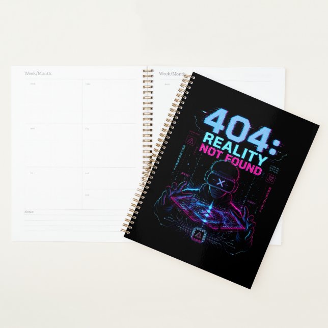 404 Reality Not Found Cyberpunk Spiral Planner (Display)