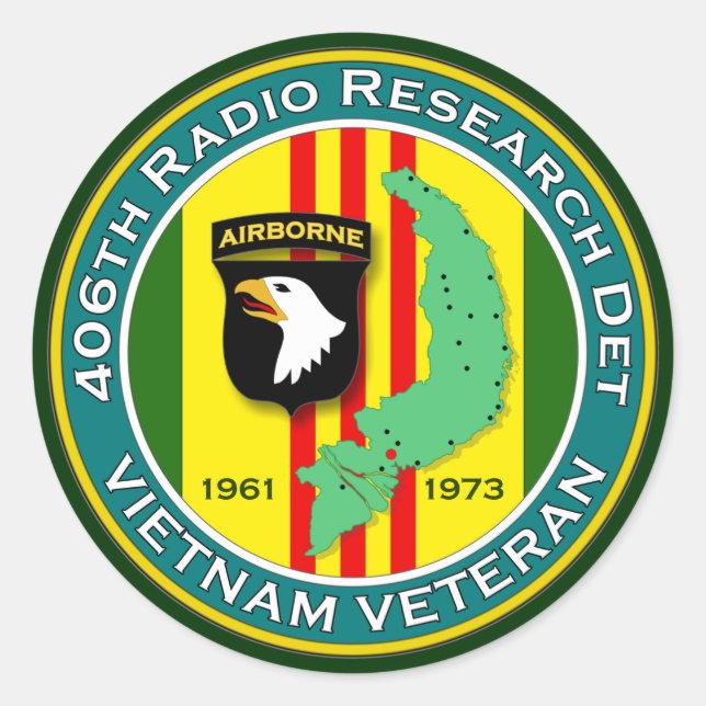 406th RRD - ASA Vietnam Classic Round Sticker (Front)