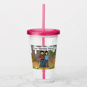 407-NTT Camping Couple by PrintedPerfection.com Ac Acrylic Tumbler