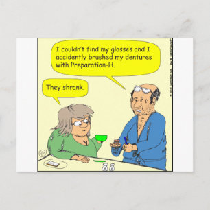 408 dentures hemorrhoid cream Cartoon Postcard