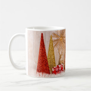 4092-Glitter Trees with Deer and Snow Coffee Mug